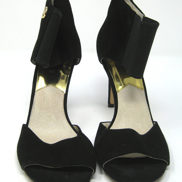 Michael Kors Shoes - MK 4" Black Suede Sandals